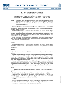 BOLETÍN OFICIAL DEL ESTADO MINISTERIO DE EDUCACIÓN, CULTURA Y DEPORTE 12704