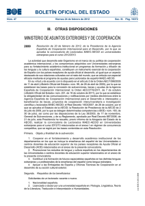BOLETÍN OFICIAL DEL ESTADO MINISTERIO DE ASUNTOS EXTERIORES Y DE COOPERACIÓN 2699