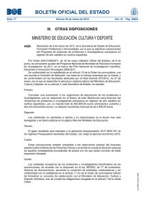 BOLETÍN OFICIAL DEL ESTADO MINISTERIO DE EDUCACIÓN, CULTURA Y DEPORTE 4428