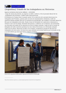 {Argentina} Triunfo de los trabajadores en Metrovías