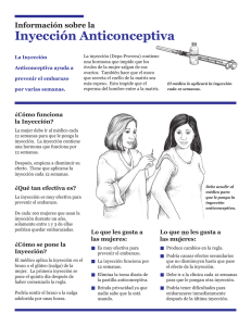 Inyección Anticonceptiva Información sobre la La Inyección Anticonceptiva ayuda a