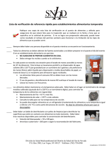 Temporary Food Establishment Checklist - Spanish