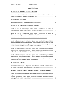 INDICE PODER EJECUTIVO SECRETARIA DE HACIENDA Y CREDITO PUBLICO