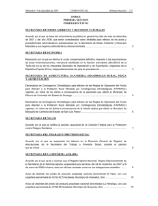 INDICE PRIMERA SECCION PODER EJECUTIVO SECRETARIA DE MEDIO AMBIENTE Y RECURSOS NATURALES