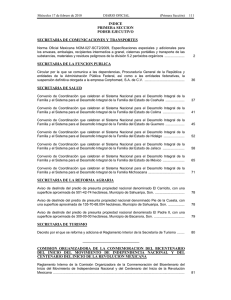 INDICE PRIMERA SECCION PODER EJECUTIVO SECRETARIA DE COMUNICACIONES Y TRANSPORTES
