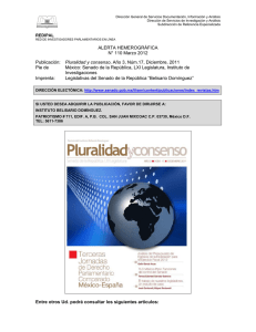 Publicación: Pluralidad y consenso, Año 3, Núm.17, Diciembre, 2011