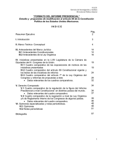FORMATO DEL INFORME PRESIDENCIAL Estudio y propuestas de modificación al artículo 69 de la Constitución Política de los Estados Unidos Mexicanos.