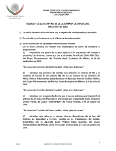 scr  RESUMEN DE LA SESIÓN No. 23 DE LA CÁMARA DE... (Noviembre 10 2015)