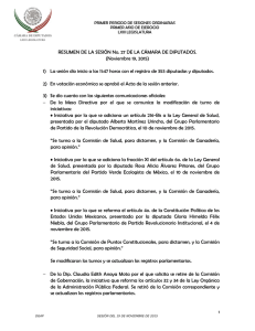 scr  RESUMEN DE LA SESIÓN No. 27 DE LA CÁMARA DE... (Noviembre 19, 2015)