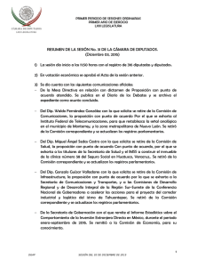 scr  RESUMEN DE LA SESIÓN No. 31 DE LA CÁMARA DE... (Diciembre 03, 2015)