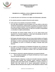 scr  RESUMEN DE LA SESIÓN No. 33 DE LA CÁMARA DE... (Diciembre 09, 2015)