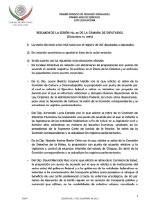scr  RESUMEN DE LA SESIÓN No. 35 DE LA CÁMARA DE... (Diciembre 14, 2015)