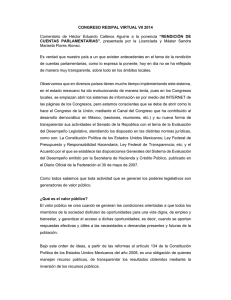 CONGRESO REDIPAL VIRTUAL VII 2014 CUENTAS  PARLAMENTARIAS”  “RENDICIÓN  DE