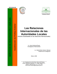 Las Relaciones Internacionales de las Autoridades Locales (Actores Subestatales en las relaciones internacionales).