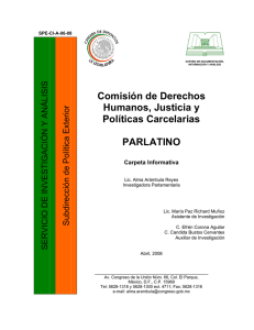 Comisión de Derechos Humanos, Justicia y Políticas Carcelarias. PARLATINO. Carpeta Informativa.
