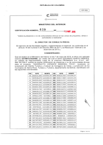 CERTIFICACIÓN 639 DEL 13 DE MAYO DEL 2015 CON RADICADO EXTMI15-0020468 PARA EL PROYECTO: GASODUCTO VARIANTE MAMONAL PAIVA