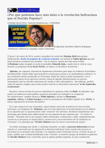 ¿Por qué podemos hace más daño a la revolución bolivariana