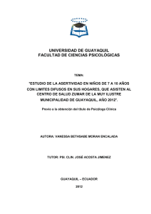 UNIVERSIDAD DE GUAYAQUIL FACULTAD DE CIENCIAS PSICOLÓGICAS