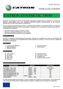 Catálogo CATRON SYNTHETIC 5W40