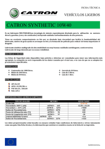 Catálogo CATRON SYNTHETIC 10W40