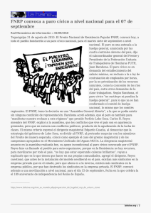 FNRP convoca a paro cívico a nivel nacional para el... septiembre