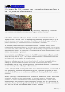 [Zaragoza] La PAZ convoca una concentración en rechazo a