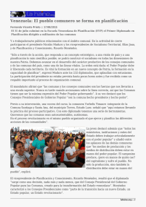 Venezuela: El pueblo comunero se forma en planificación