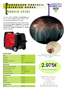 Catálogo Generador Honda Eu30 I , el Generador mas ligero y silencioso calidad precio asegurada