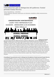 Concentracion ante la delegacion del gobierno: Euskal presoak Euskal Herrira