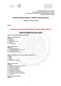 Temarios de la Convocatoria P blica y Abierta INAES 005-2015