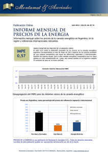 Información mensual sobre los precios de la canasta energética en... Evolución  Histórica  Mensual del IMPE 0,57