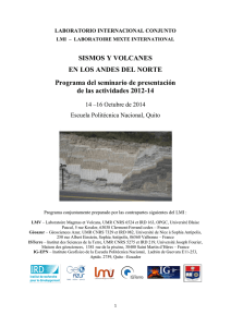 SISMOS Y VOLCANES EN LOS ANDES DEL NORTE de las actividades 2012-14