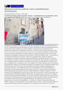 Demencial informe policial contra antimilitaristas alicantinos/as