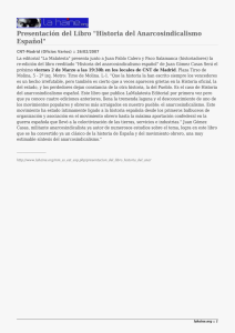 Presentación del Libro &#34;Historia del Anarcosindicalismo Español&#34;