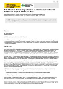 Nueva ventana:NTP 496: Nivel de salud y calidad de la empresa: autoevaluación simplificada según el modelo EFQM (I) (pdf, 345 Kbytes)
