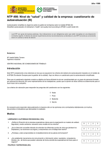 Nueva ventana:NTP 498: Nivel de salud y calidad de la empresa: cuestionario de autoevaluación (III) (pdf, 331 Kbytes)