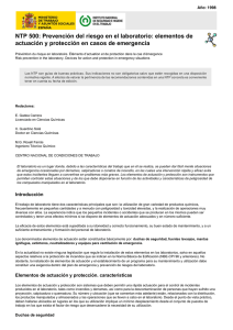 Nueva ventana:NTP 500: Prevención del riesgo en el laboratorio: elementos de actuación y protección en casos de emergencia (pdf, 247 Kbytes)