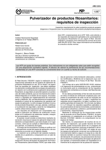 Nueva ventana:NTP 1067: Pulverizador de productos fitosanitarios: requisitos de inspección (pdf, 358 Kbytes)