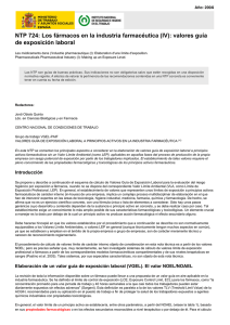 Nueva ventana:NTP 724: Los fármacos en la industria farmacéutica (IV): valores guía de exposición laboral (pdf, 382 Kbytes)
