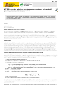Nueva ventana:NTP 554: Agentes químicos: estrategias de muestreo y valoración (II) (pdf, 475 Kbytes)