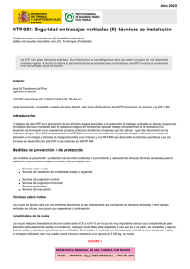 Nueva ventana:NTP 683: Seguridad en trabajos verticales (II): técnicas de instalación (pdf, 465 Kbytes)