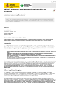 Nueva ventana:NTP 640: Indicadores para la valoración de intangibles en prevención (pdf, 323 Kbytes)