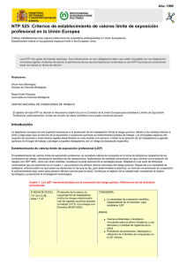 Nueva ventana:NTP 525: Criterios de establecimiento de valores límite de exposición profesional en la Unión Europea (pdf, 404 Kbytes)