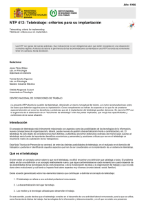 Nueva ventana:NTP 412: Teletrabajo: criterios para su implantación (pdf, 277 Kbytes)