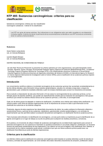 Nueva ventana:NTP 465: Sustancias carcinogénicas: criterios para su clasificación (pdf, 211 Kbytes)