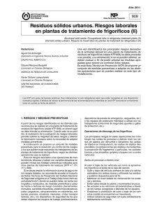 Nueva ventana:NTP 909: Residuos sólidos urbanos. Riesgos laborales en plantas de tratamiento de frigoríficos (II) (pdf, 304 Kbytes)