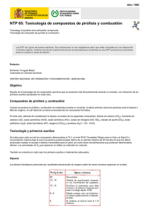 Enlace en nueva ventana: NTP 065: Toxicología de compuestos de pirólisis y combustión- Año 1983