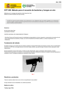 Nueva ventana:NTP 299: Método para el recuento de bacterias y hongos en aire (pdf, 193 Kbytes)