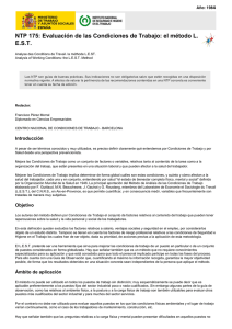 Nueva ventana:NTP 175: Evaluación de las Condiciones de Trabajo: el método L.E.S.T. (pdf, 359 Kbytes)