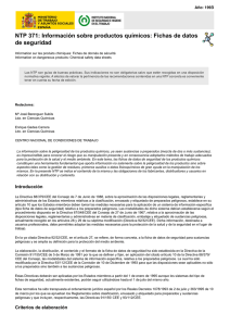 Nueva ventana:NTP 371: Información sobre productos químicos: Fichas de datos de seguridad (pdf, 317 Kbytes)